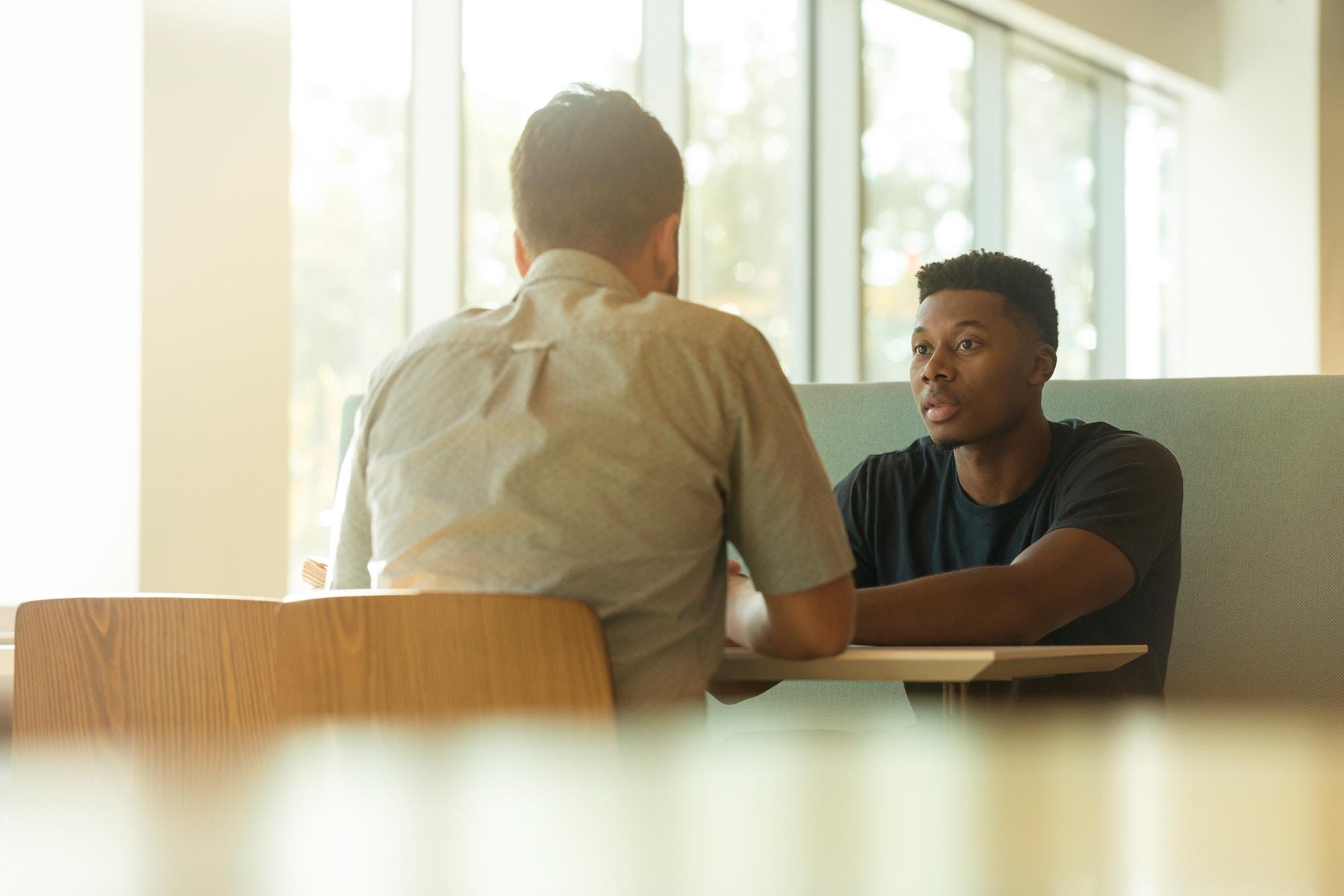 Leadership Resources two men having a hard conversation