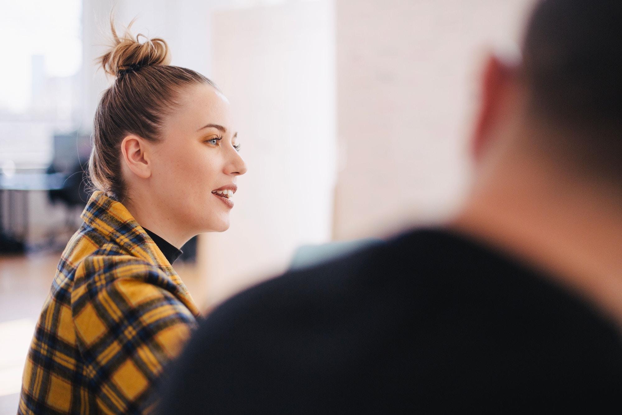 Woman giving criticism