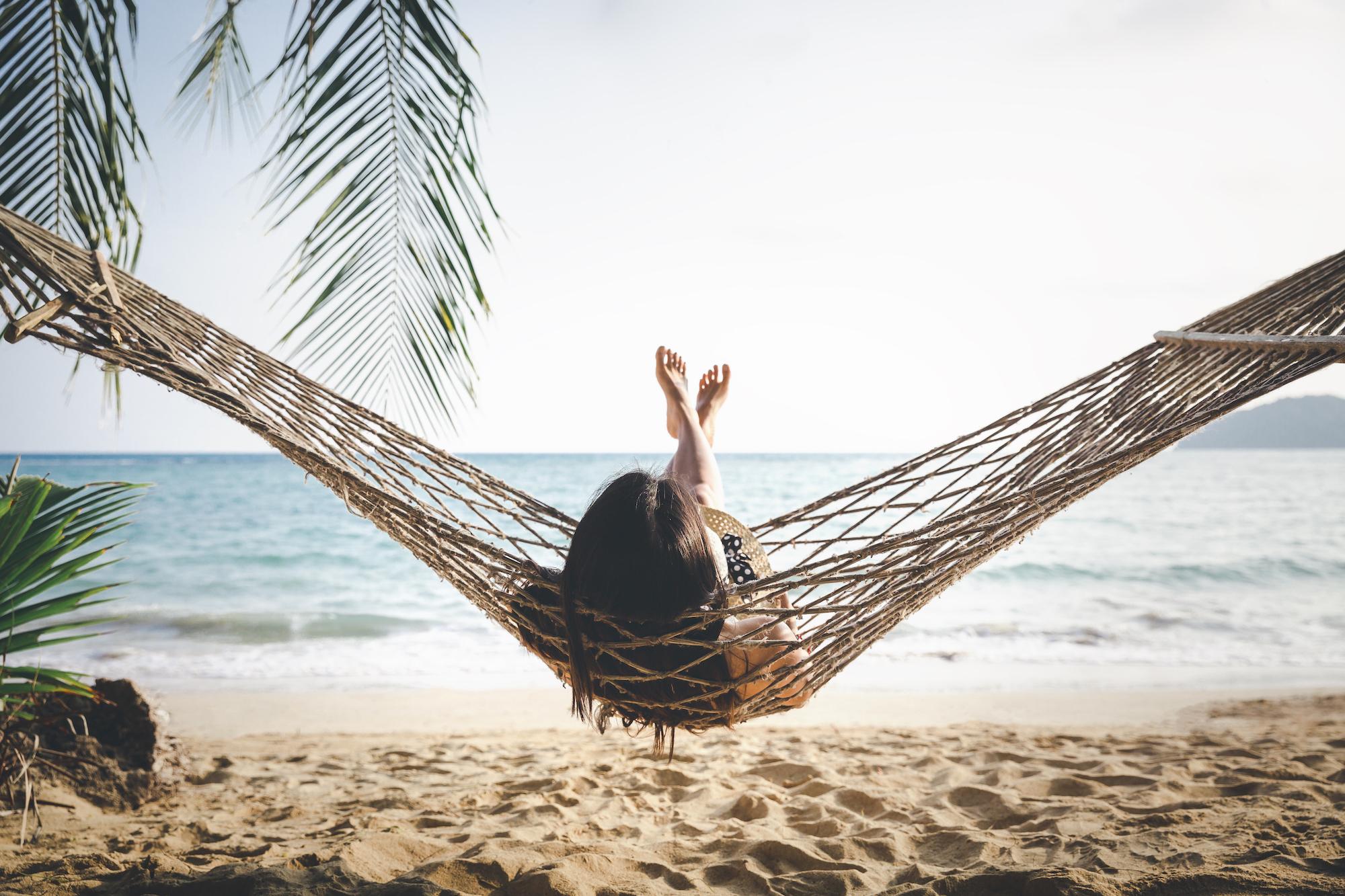 woman relaxing on the beach