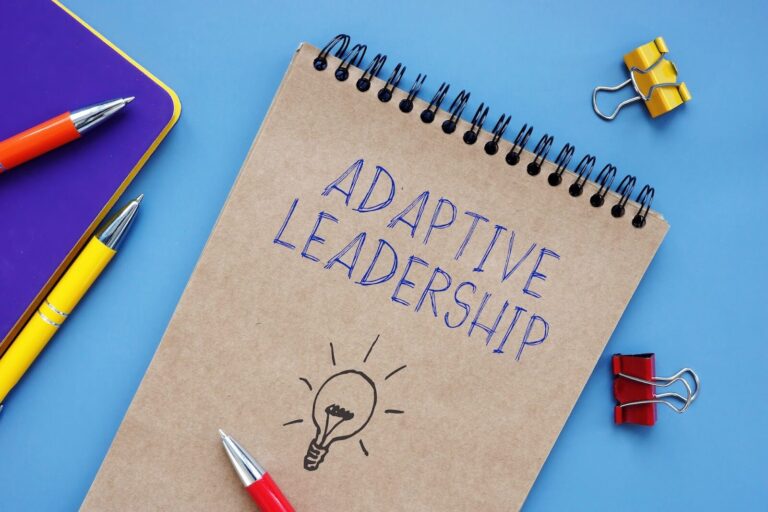 Notepad that says "adaptive leadership"