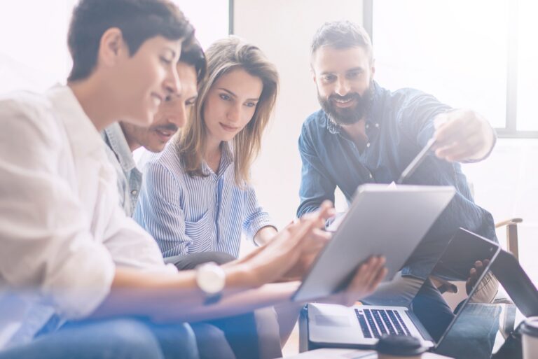 Professionals working in a group