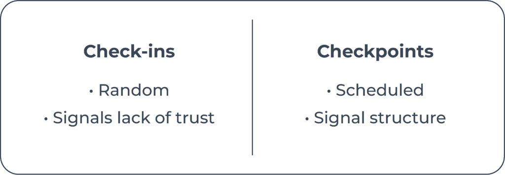 Build checkpoints, not check-ins